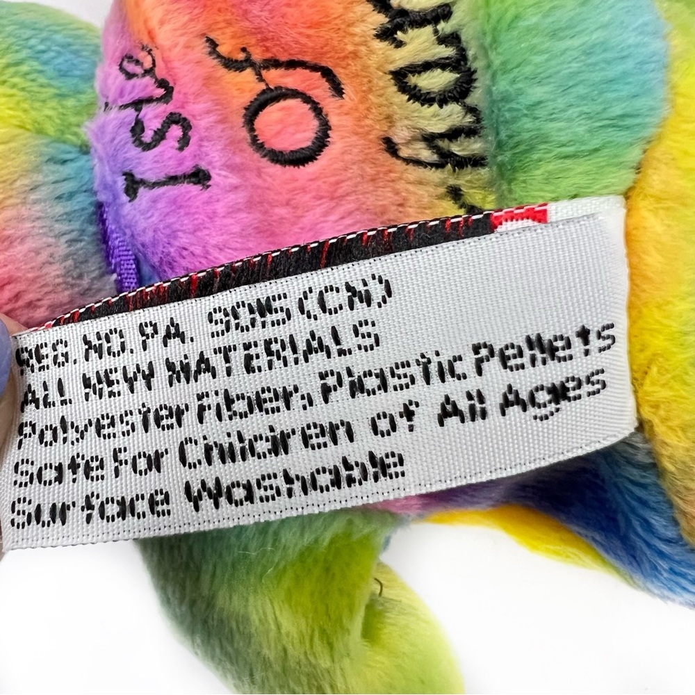 Puerto Rico "Isle of Enchantment" Symbolz State Pride Bear Rainbow Tie-Dye Plush - Picture 9 of 15
